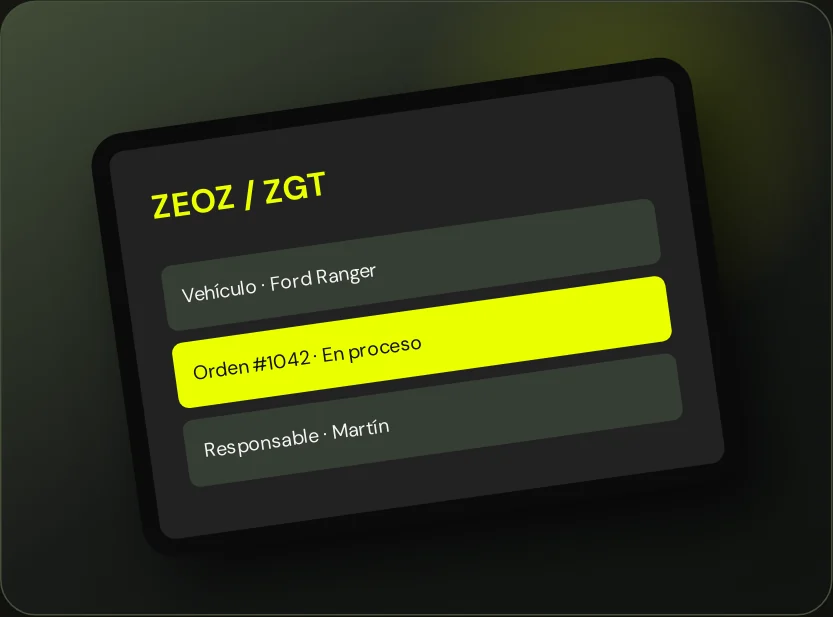 Ilustración de una ficha de trabajo de ZGT en una tablet